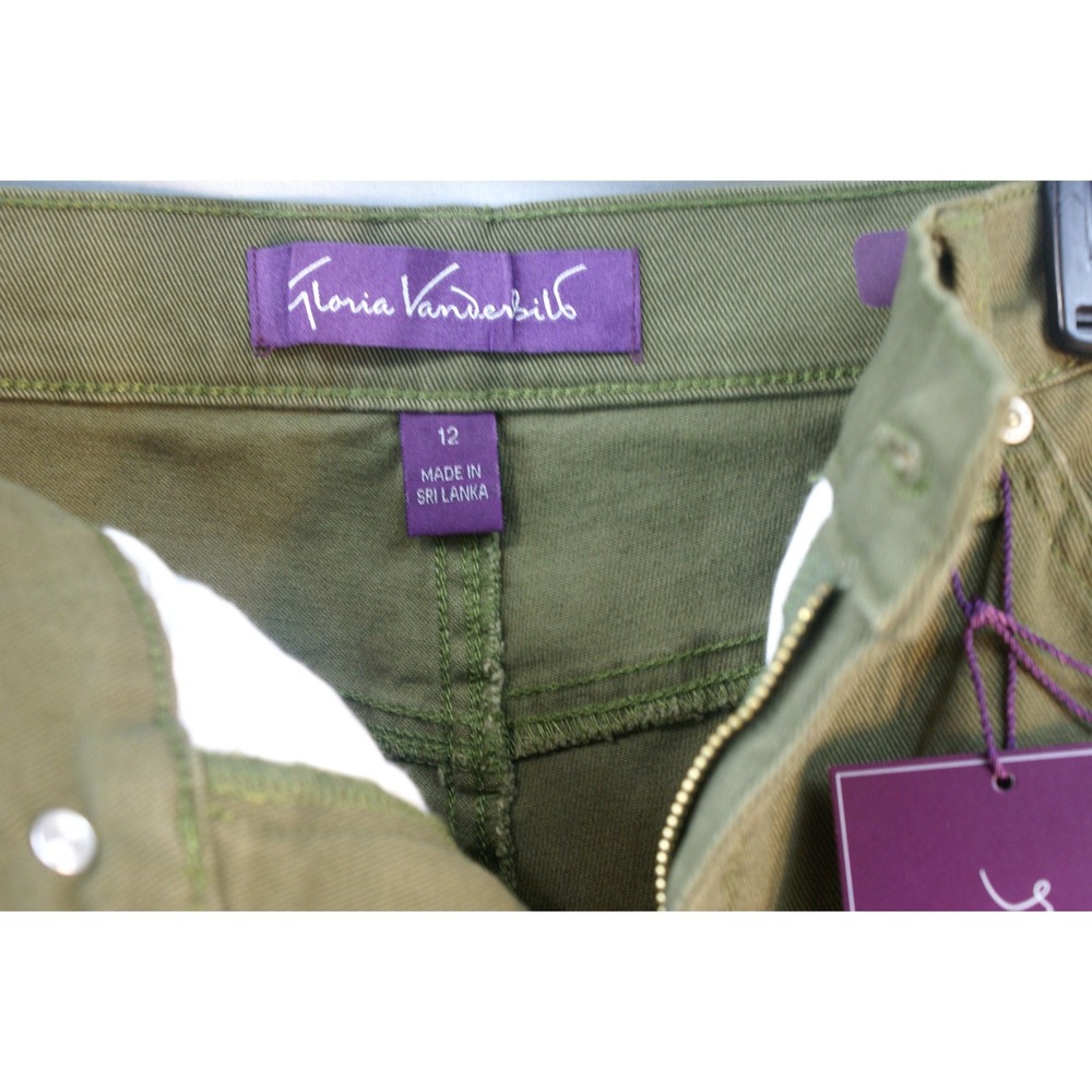Gloria Vanderbilt Amanda Slimming Tapered Leg Jeans Olive Green 12 Average NWT - Picture 5 of 10